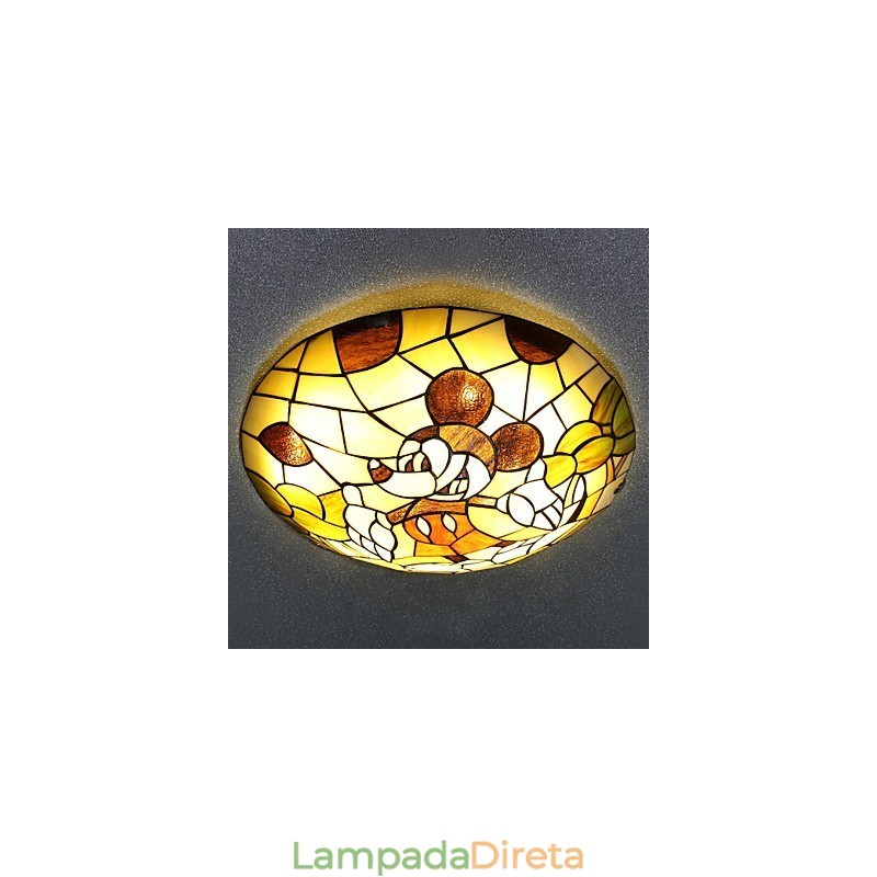 Luminária Dome Mediterrânea Sweet Children Mickey Mouse Luminária Dome 40 cm de diâmetro