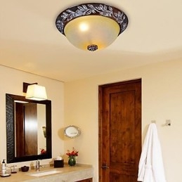 Luminária embutida em vidro branco amarelo resina prata entalhe europeu clássico