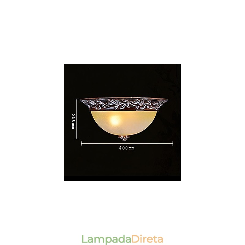 Luminária embutida em vidro branco amarelo resina prata entalhe europeu clássico