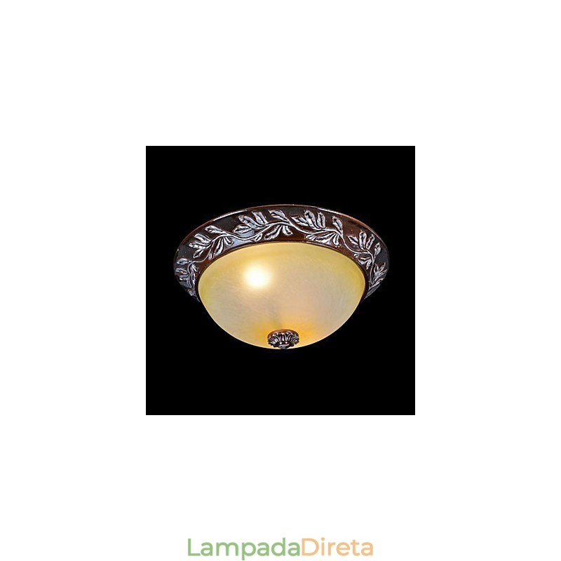 Luminária embutida em vidro branco amarelo resina prata entalhe europeu clássico