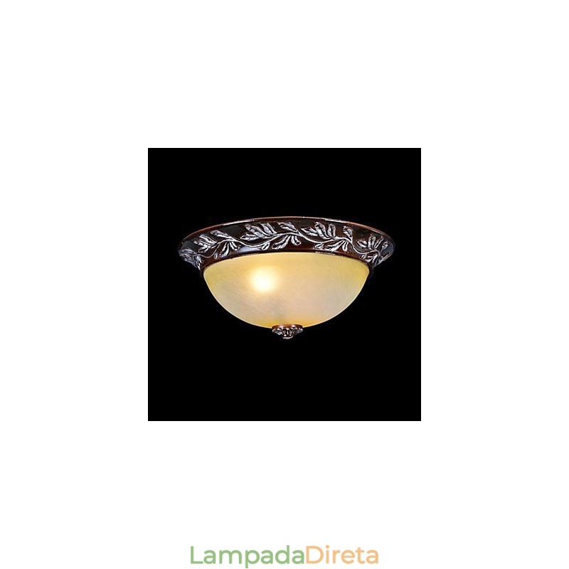 Luminária embutida em vidro branco amarelo resina prata entalhe europeu clássico