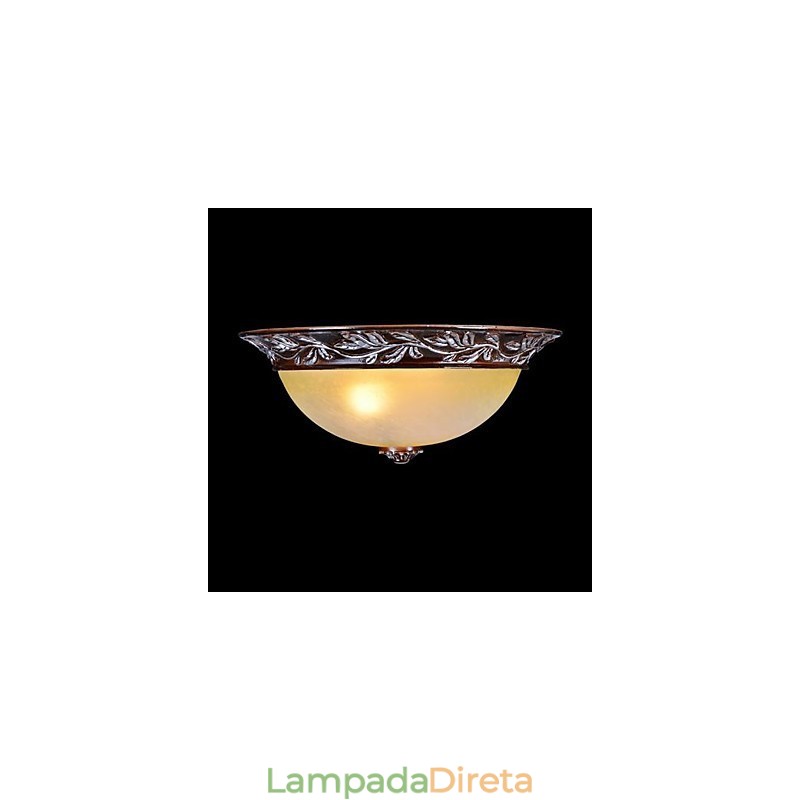 Luminária embutida em vidro branco amarelo resina prata entalhe europeu clássico
