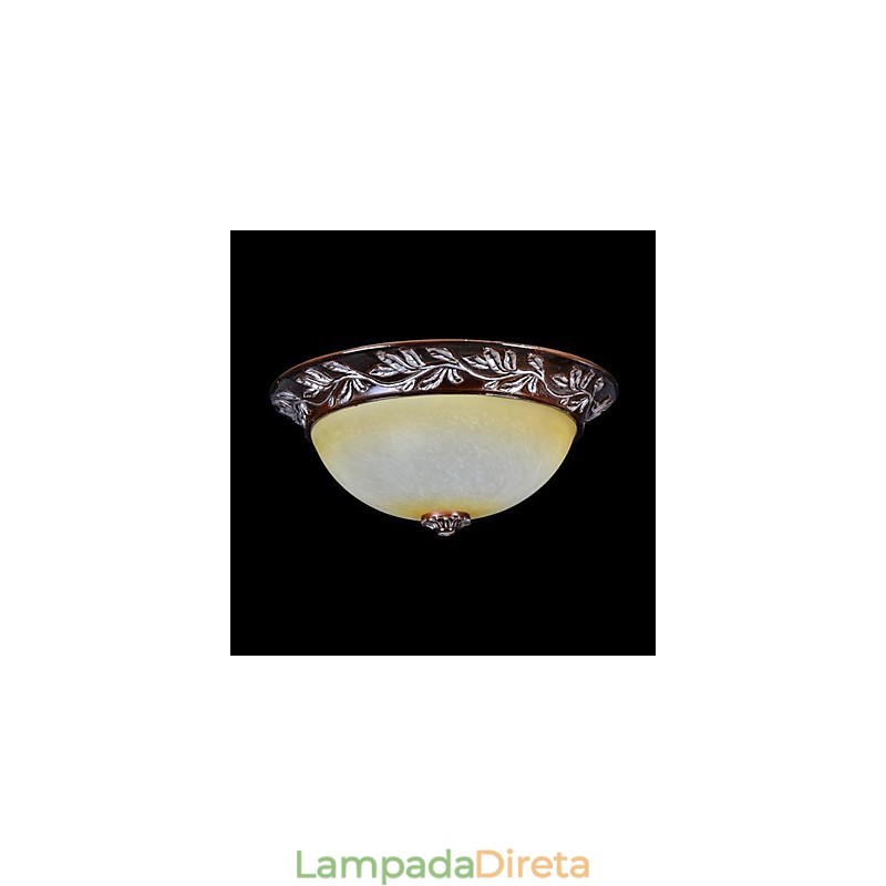 Luminária embutida em vidro branco amarelo resina prata entalhe europeu clássico