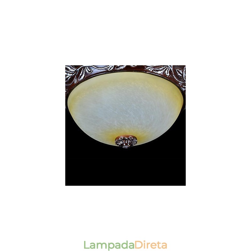 Luminária embutida em vidro branco amarelo resina prata entalhe europeu clássico