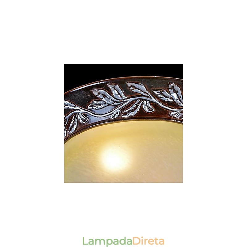 Luminária embutida em vidro branco amarelo resina prata entalhe europeu clássico
