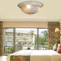 Branco Flush Mount Amarelo Claro Branco Vidro Resina Padrão Escultura Clássico Europeu