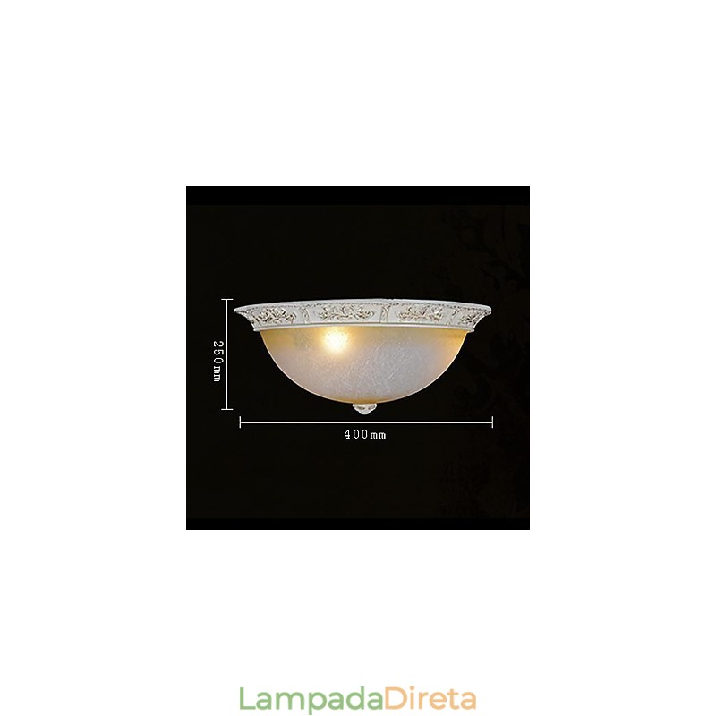 Branco Flush Mount Amarelo Claro Branco Vidro Resina Padrão Escultura Clássico Europeu