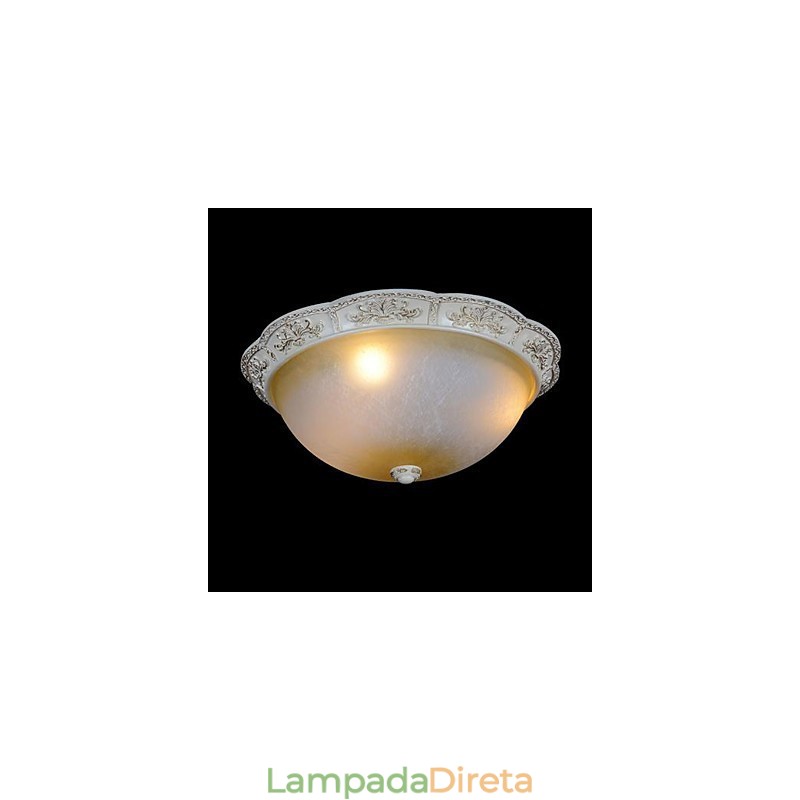 Branco Flush Mount Amarelo Claro Branco Vidro Resina Padrão Escultura Clássico Europeu