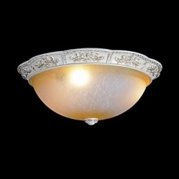 Branco Flush Mount Amarelo Claro Branco Vidro Resina Padrão Escultura Clássico Europeu