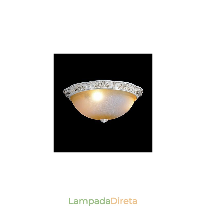 Branco Flush Mount Amarelo Claro Branco Vidro Resina Padrão Escultura Clássico Europeu