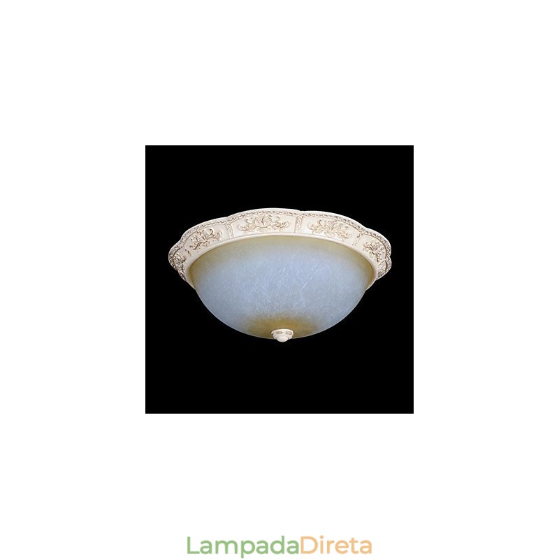 Branco Flush Mount Amarelo Claro Branco Vidro Resina Padrão Escultura Clássico Europeu
