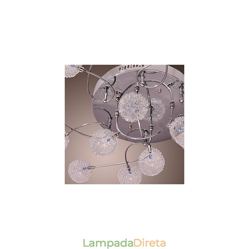 Luminária embutida de ferro G4 com cúpulas de alumínio