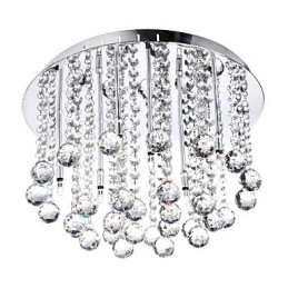 Moderno Cristal Semi Flush Mount com 8 Luzes (Base de Lâmpada G4)