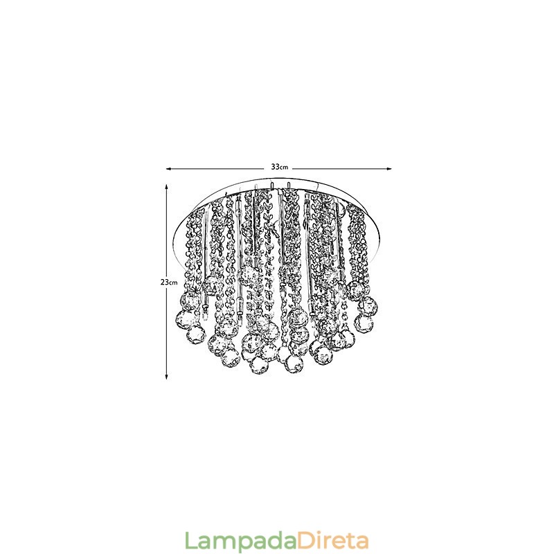 Moderno Cristal Semi Flush Mount com 8 Luzes (Base de Lâmpada G4)