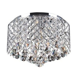 Luminária de parede embutida de cristal contemporânea com 4 luzes e cúpula de tambor de metal
