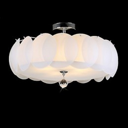 Lustre de vidro com 5 luzes, moderno, pendente, família