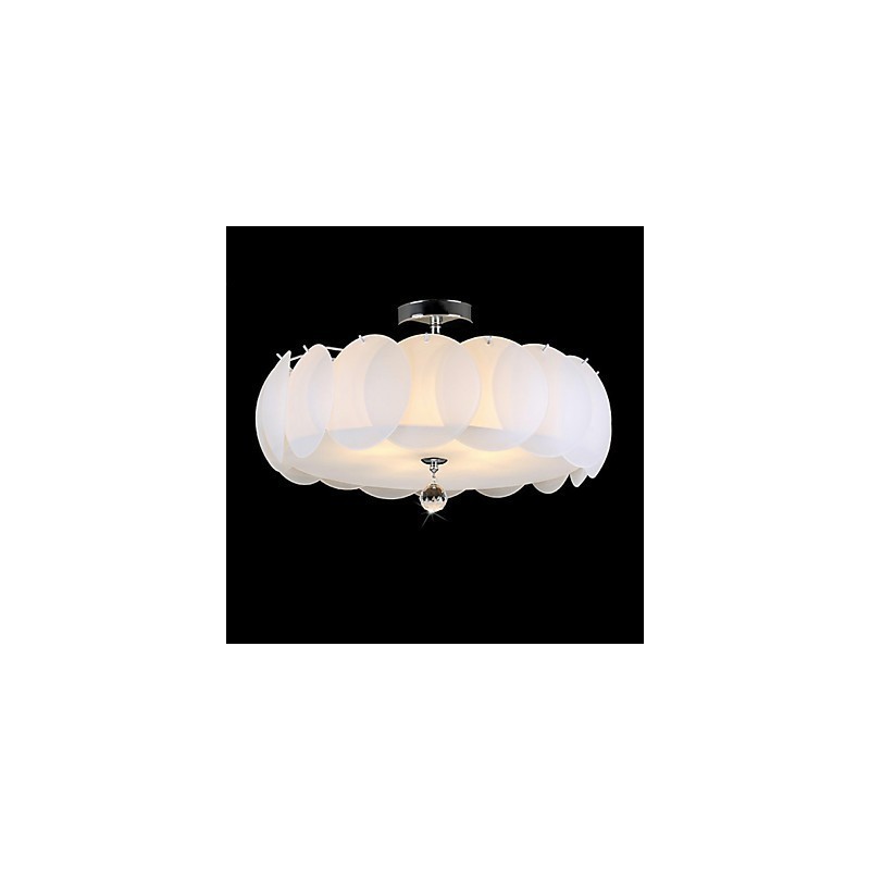 Lustre de vidro com 5 luzes, moderno, pendente, família