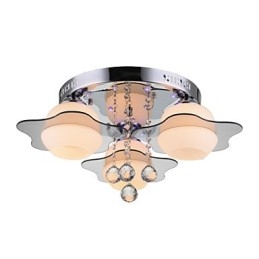 Controle remoto Flush Mount Moderno Contemporâneo 3 Luzes com Vermelho Azul