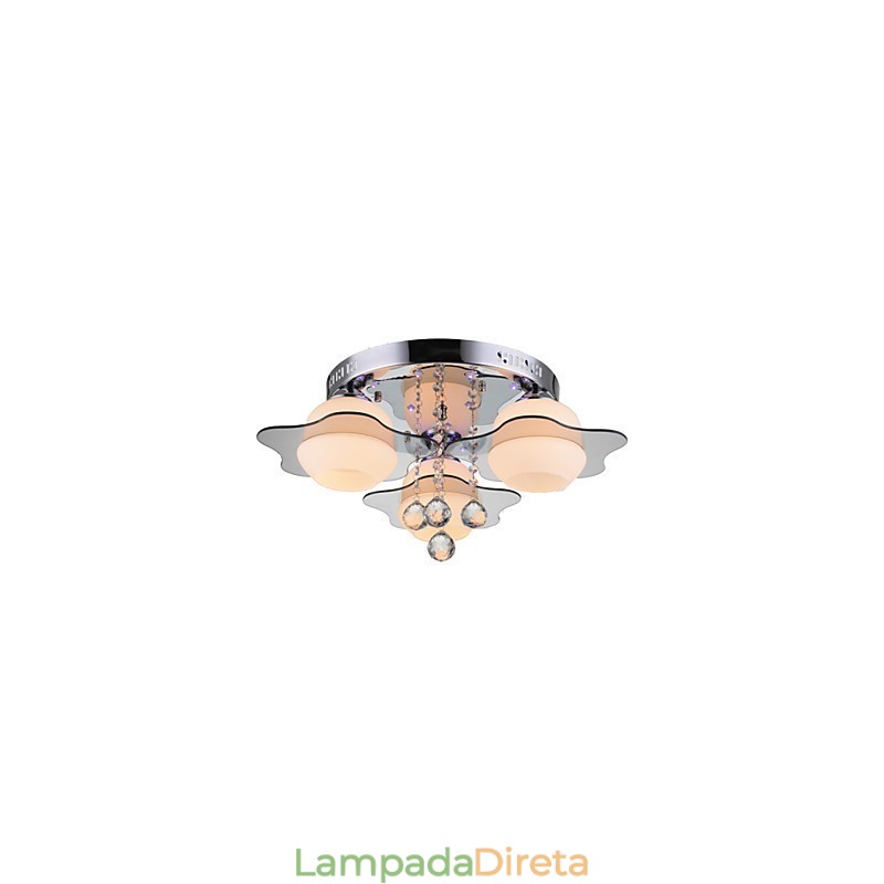 Controle remoto Flush Mount Moderno Contemporâneo 3 Luzes com Vermelho Azul