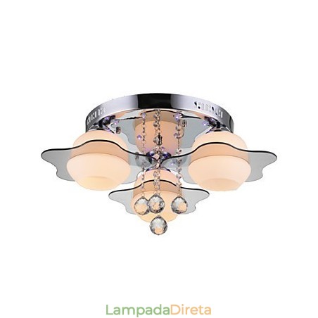 Controle remoto Flush Mount Moderno Contemporâneo 3 Luzes com Vermelho Azul Controle remoto Flush Mount Moderno Contemporâneo 3 Luzes com Vermelho Azul
