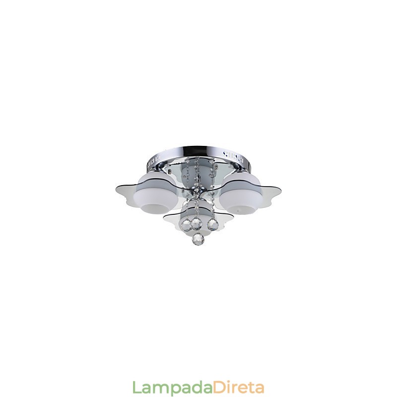 Controle remoto Flush Mount Moderno Contemporâneo 3 Luzes com Vermelho Azul