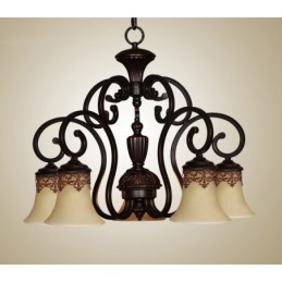 Lustre de metal com pintura de ilha rural vintage, montagem embutida