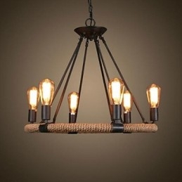 Tradicional Clássico Rústico Lodge Retro Country Vintage Pintura Metal Pendente Luz