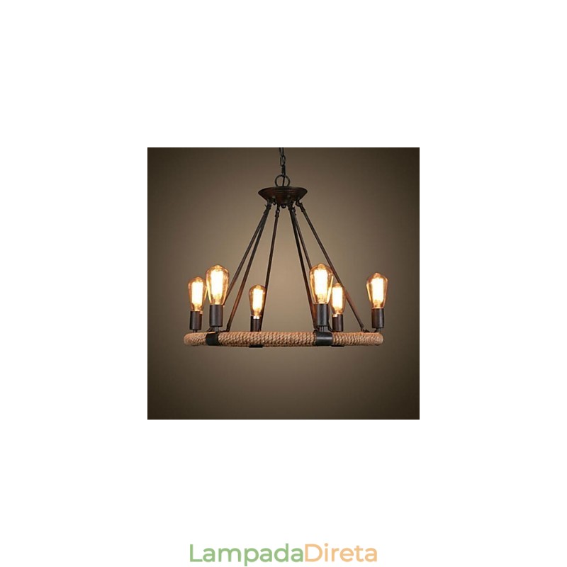 Tradicional Clássico Rústico Lodge Retro Country Vintage Pintura Metal Pendente Luz