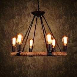 Tradicional Clássico Rústico Lodge Retro Country Vintage Pintura Metal Pendente Luz