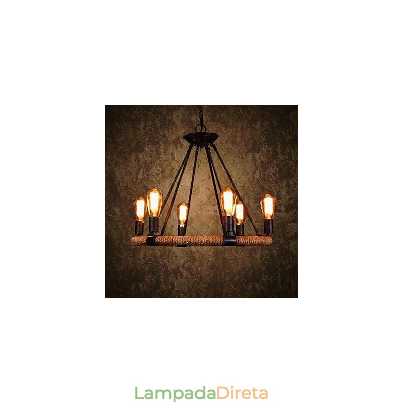 Tradicional Clássico Rústico Lodge Retro Country Vintage Pintura Metal Pendente Luz
