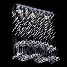 Lustre moderno contemporâneo de cristal galvanizado com montagem embutida