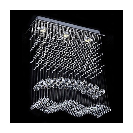 Lustre moderno contemporâneo de cristal galvanizado com montagem embutida Lustre moderno contemporâneo de cristal galvanizado com montagem embutida