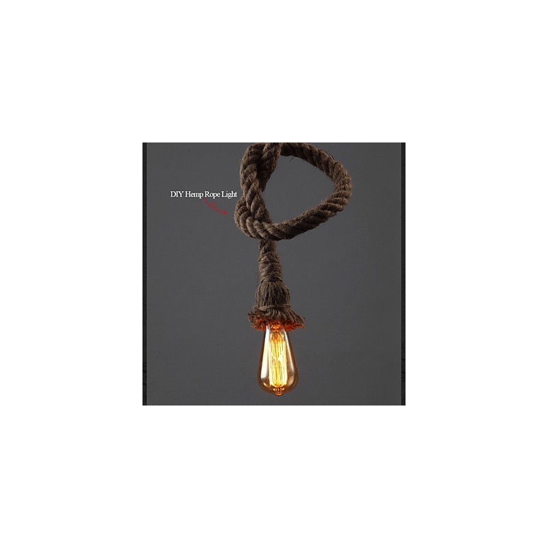 1 Luz DIY Art Hemp Rope Light Criativo Hemp Rope Droplight