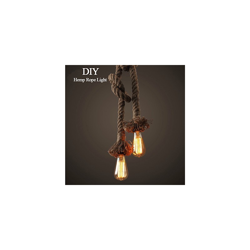 1 Luz DIY Art Hemp Rope Light Criativo Hemp Rope Droplight