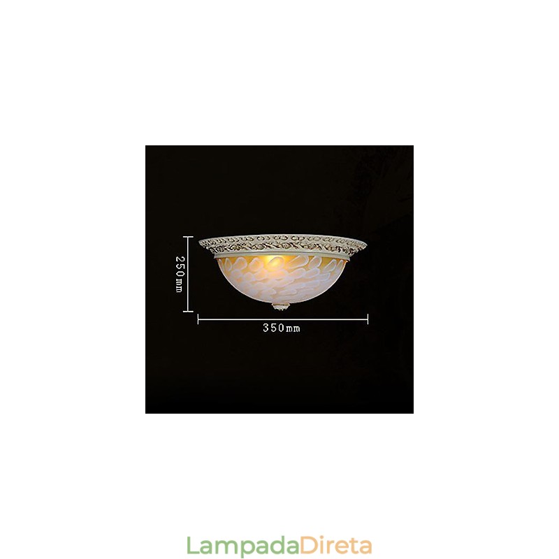 Padrão de luz de montagem embutida branca Resina de vidro Escultura dourada Clássico europeu