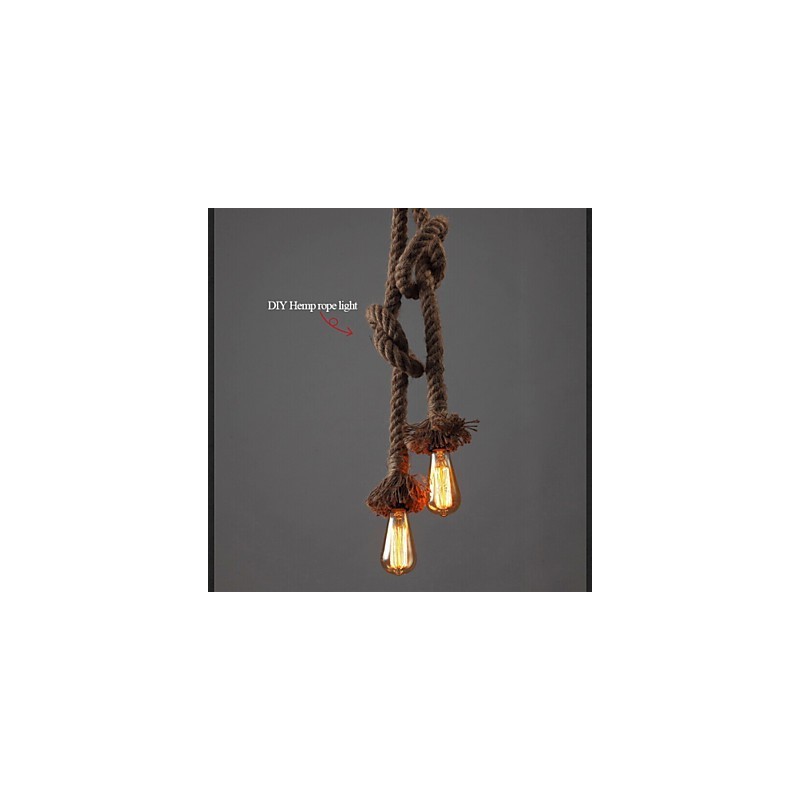 1 Luz DIY Art Hemp Rope Light Criativo Hemp Rope Droplight