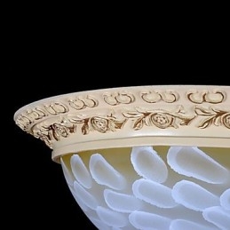Padrão de luz de montagem embutida branca Resina de vidro Escultura dourada Clássico europeu