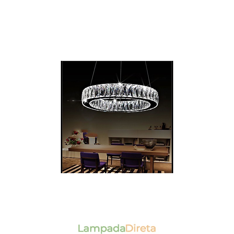 Lustre de cristal Luzes Iluminação Moderna Anéis Únicos K9 Grande Cristal Luminárias de Teto Interno