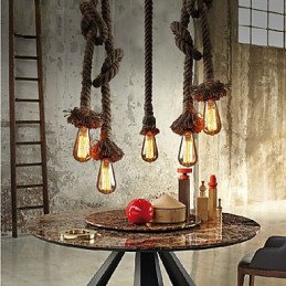 1 Luz DIY Art Hemp Rope Light Criativo Hemp Rope Droplight