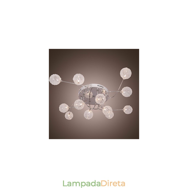 Luminária embutida de ferro G4 12 luzes com cúpulas de alumínio