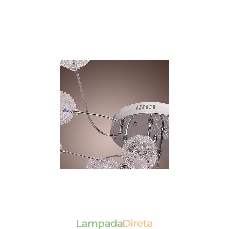 Luminária embutida de ferro G4 12 luzes com cúpulas de alumínio
