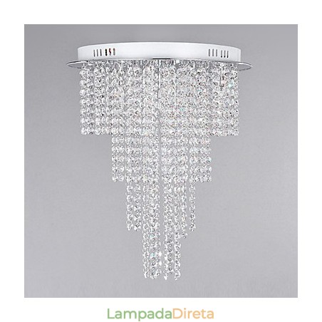 Cristal Flush Mount 8 Luzes Contemporâneas Metal Galvanoplastia Cristal Flush Mount 8 Luzes Contemporâneas Metal Galvanoplastia