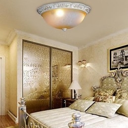 Branco Flush Mount Amarelo Claro Branco Vidro Resina Padrão Escultura Clássico Europeu