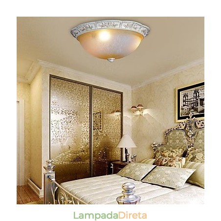 Branco Flush Mount Amarelo Claro Branco Vidro Resina Padrão Escultura Clássico Europeu Branco Flush Mount Amarelo Claro Branco Vidro Resina Padrão Escultura Clássico Europeu