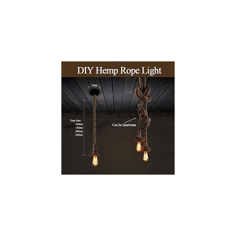 1 Luz DIY Art Hemp Rope Light Criativo Hemp Rope Droplight