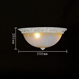 Branco Flush Mount Amarelo Claro Branco Vidro Resina Padrão Escultura Clássico Europeu