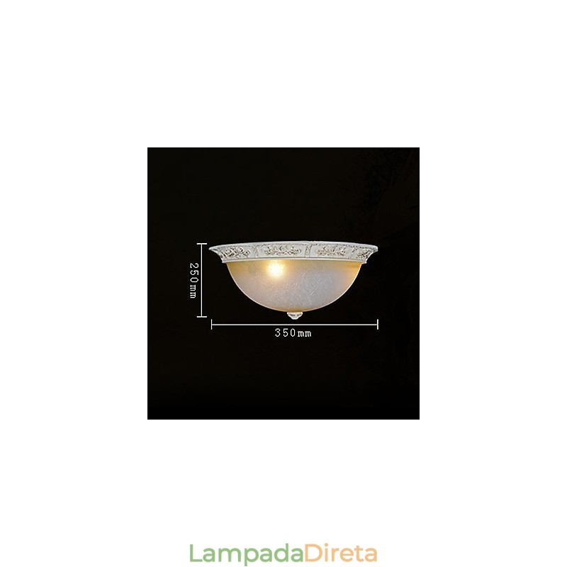 Branco Flush Mount Amarelo Claro Branco Vidro Resina Padrão Escultura Clássico Europeu