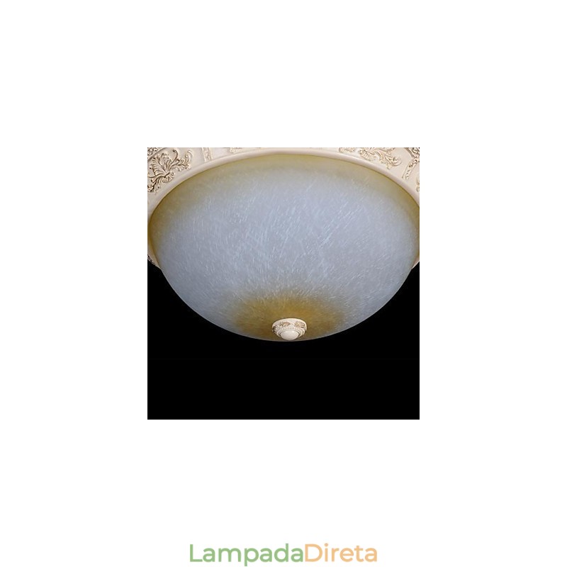 Branco Flush Mount Amarelo Claro Branco Vidro Resina Padrão Escultura Clássico Europeu