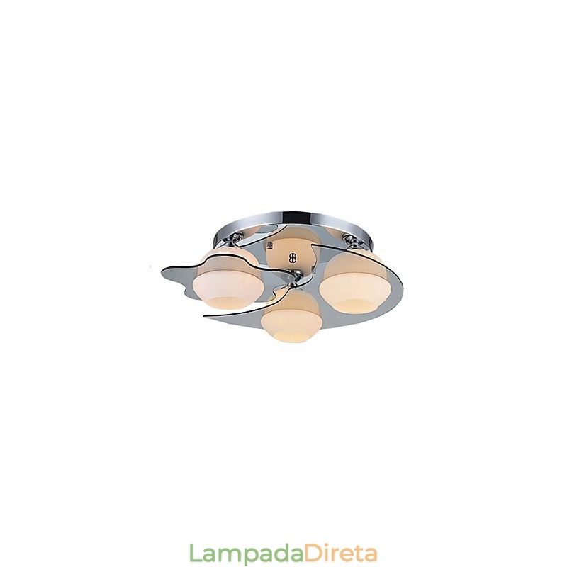 Luminária de teto moderna embutida 3 luzes contemporâneas de metal