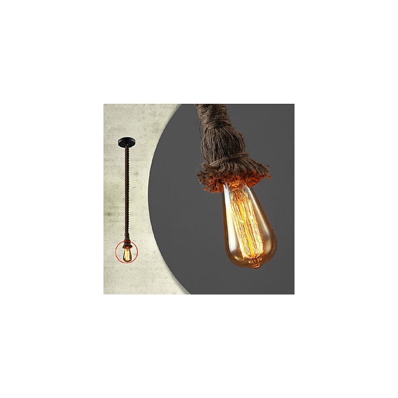 1 Luz DIY Art Hemp Rope Light Criativo Hemp Rope Droplight